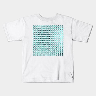 Rounded Triangle Pattern (Teal) Kids T-Shirt